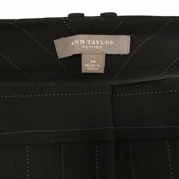 Ann Taylor Black pinstripe slacks size 4p - Picture 4 of 7